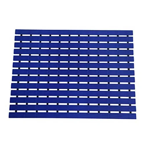 Shower Plastic Mat Anti Slip for Shower, Kitchen, Wet Area, Laundry Room Indoor Outdoor, Non Skid (Grey, 61cm x 45cm) - Blue